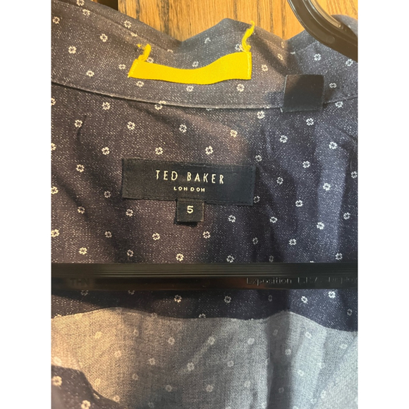 Men's Ted Baker Button-Down Shirt Size 5 Blue - Picture 4 of 9